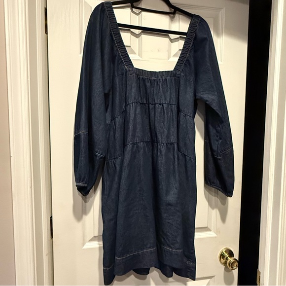 Free People Denim Blue Midi Dress - Picture 2 of 5